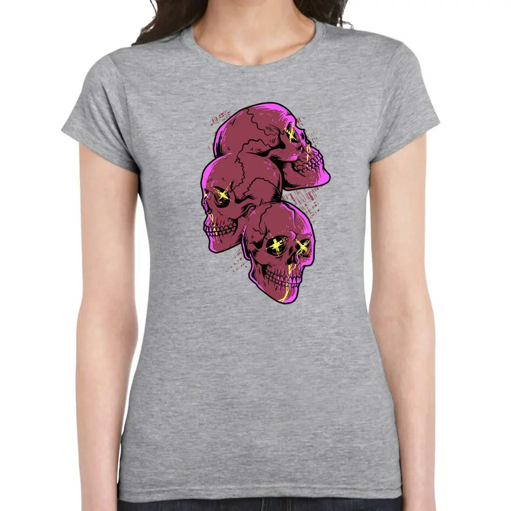 3 Purple Skulls Ladies T-shirt - Tshirtpark.com