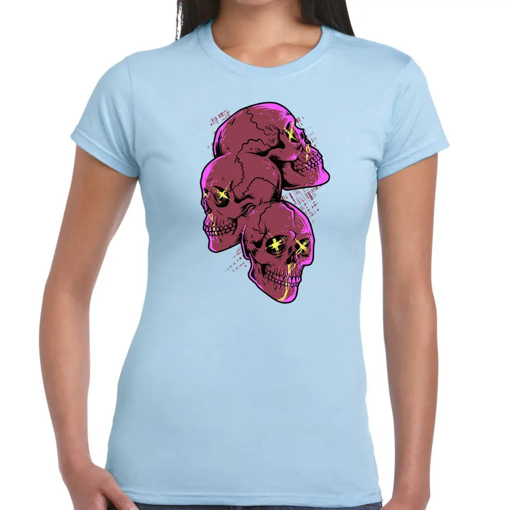 3 Purple Skulls Ladies T-shirt - Tshirtpark.com