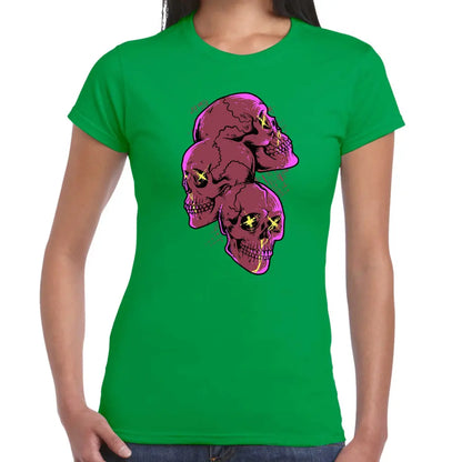 3 Purple Skulls Ladies T-shirt - Tshirtpark.com