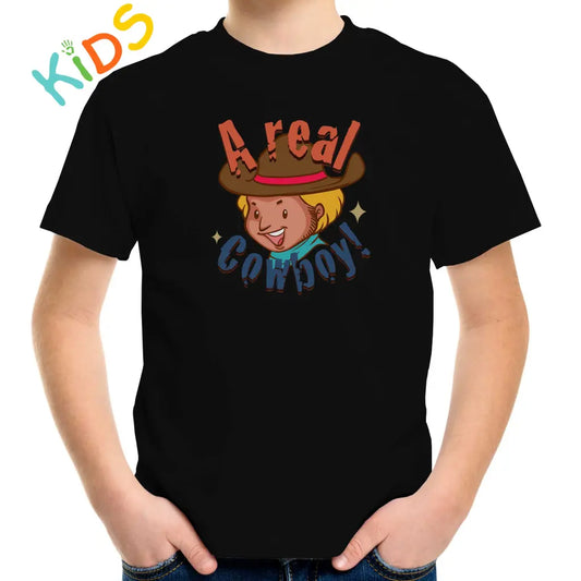 A Real Cowboy Kids T-shirt - Tshirtpark.com