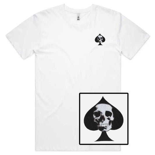 Ace Skull Embroidered T-Shirt - Tshirtpark.com