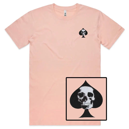 Ace Skull Embroidered T-Shirt - Tshirtpark.com