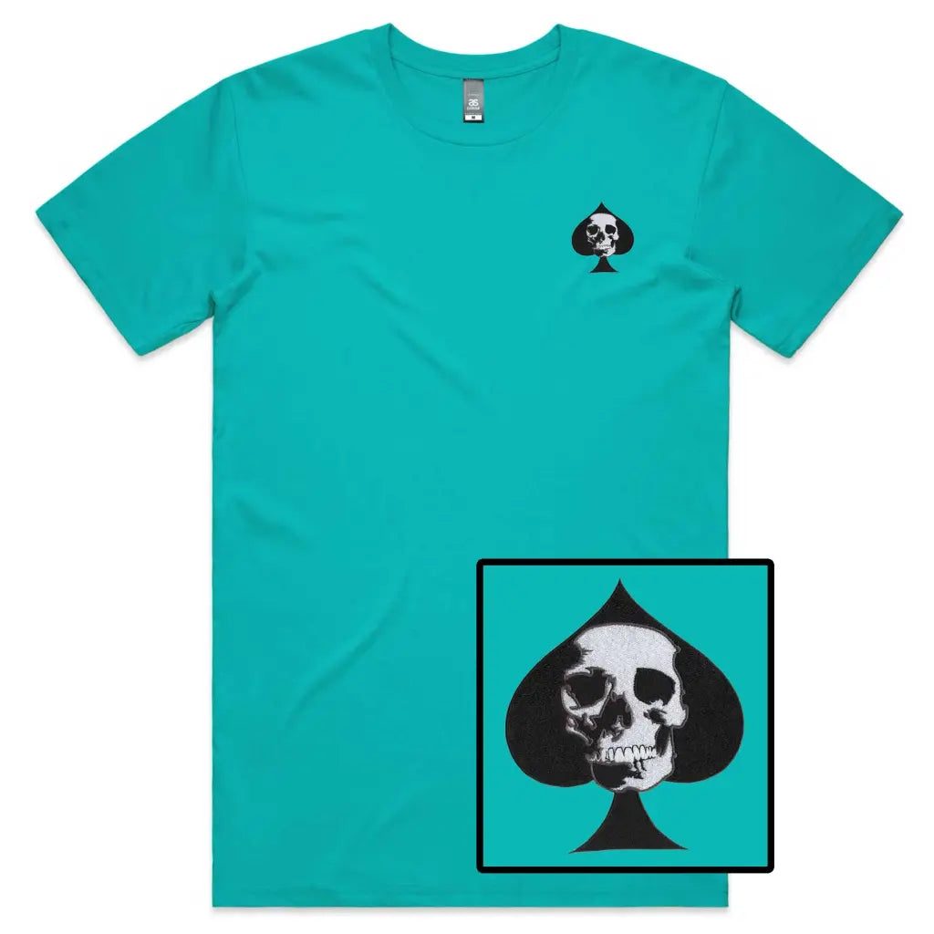 Ace Skull Embroidered T-Shirt - Tshirtpark.com