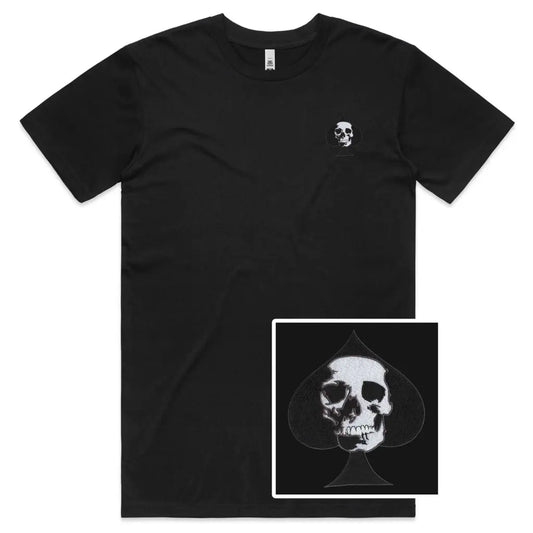 Ace Skull Embroidered T-Shirt - Tshirtpark.com