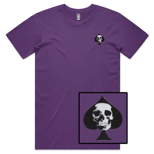 Ace Skull Embroidered T-Shirt - Tshirtpark.com