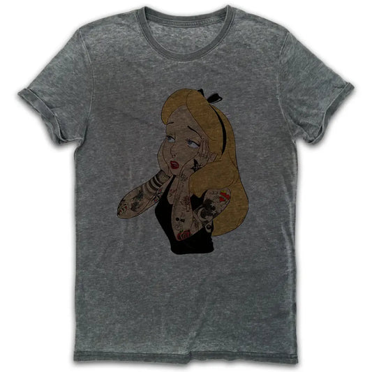 Alice Punk Vintage Burn-Out T-shirt - Tshirtpark.com