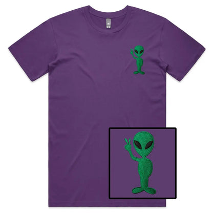 Alien Embroidered T-Shirt - Tshirtpark.com