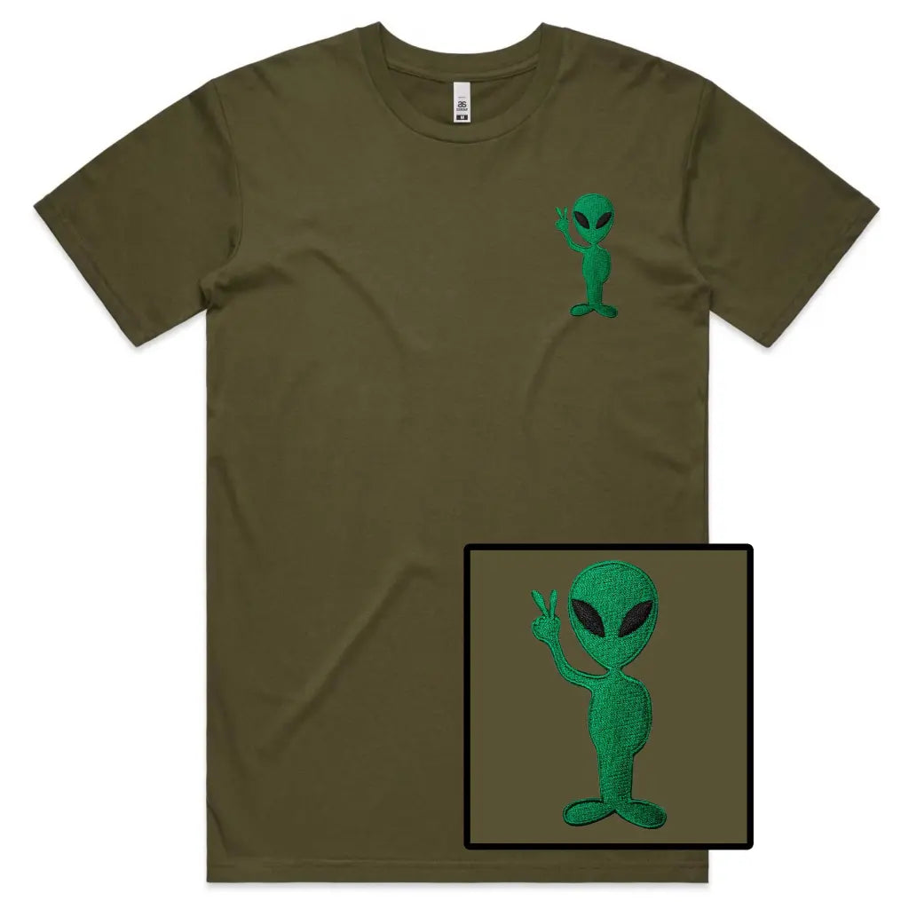 Alien Embroidered T-Shirt - Tshirtpark.com