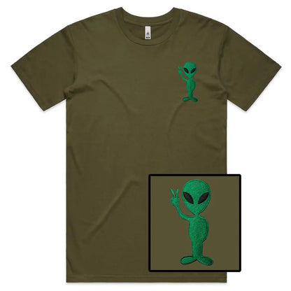 Alien Embroidered T-Shirt - Tshirtpark.com