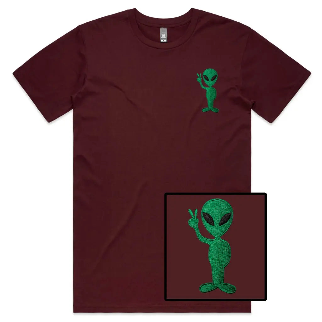 Alien Embroidered T-Shirt - Tshirtpark.com
