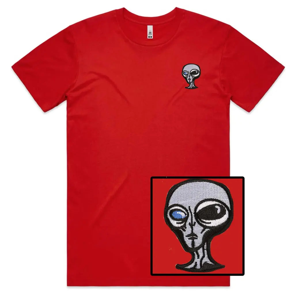 Alien Head Embroidered T-Shirt - Tshirtpark.com