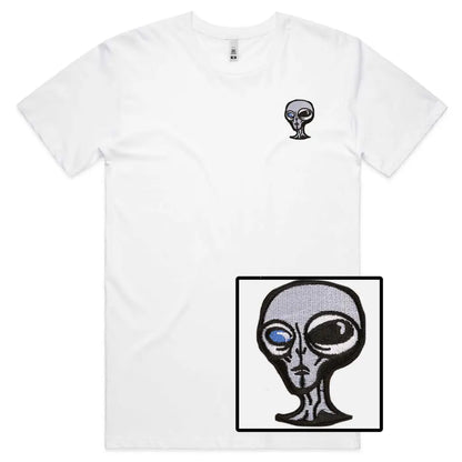 Alien Head Embroidered T-Shirt - Tshirtpark.com