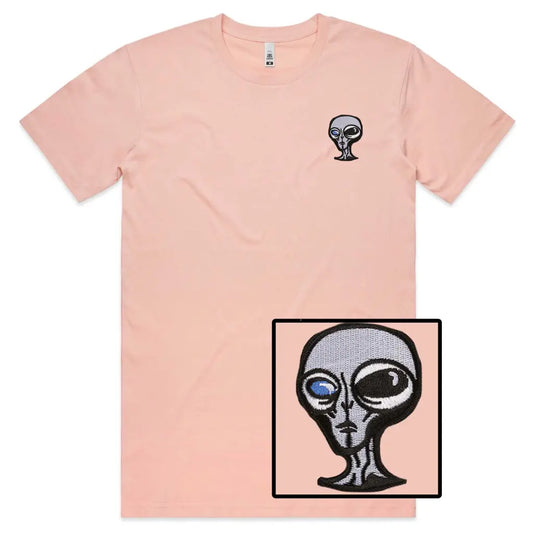 Alien Head Embroidered T-Shirt - Tshirtpark.com