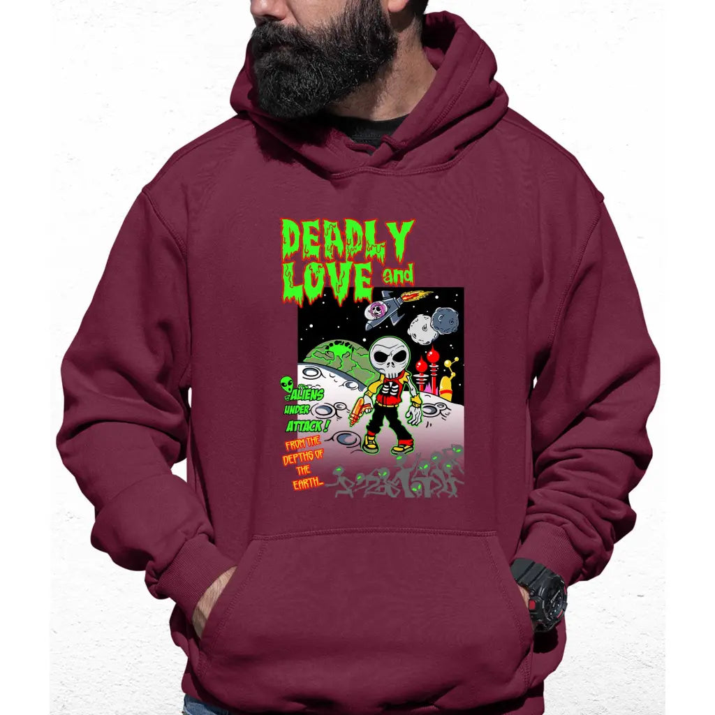 Aliens Under Attack Colour Hoodie - Tshirtpark.com