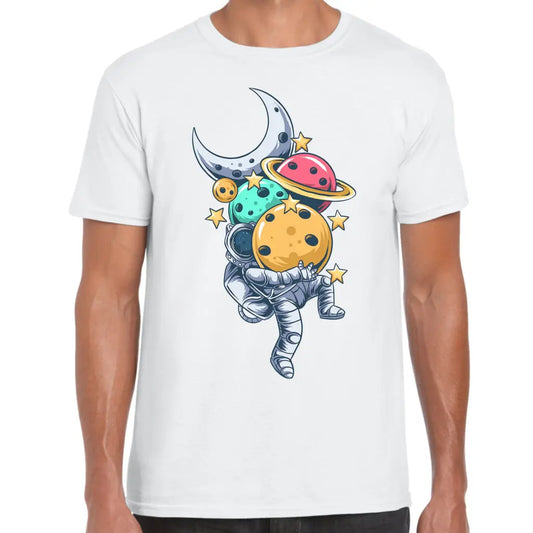 Astronaut Carrying Planets T-Shirt - Tshirtpark.com