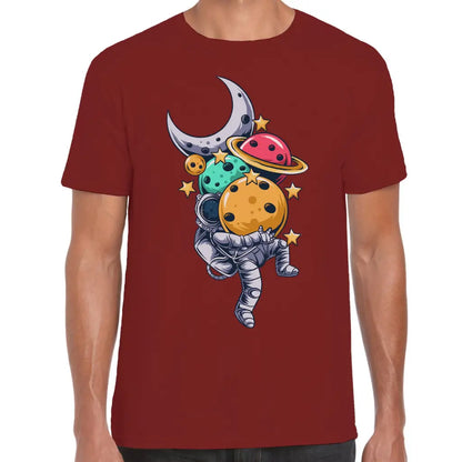 Astronaut Carrying Planets T-Shirt - Tshirtpark.com