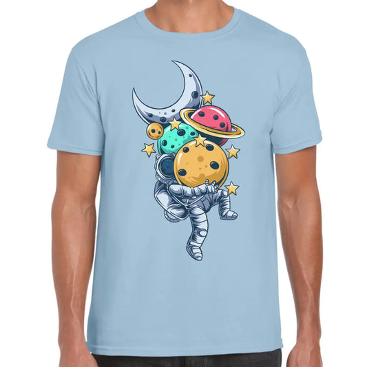 Astronaut Carrying Planets T-Shirt - Tshirtpark.com