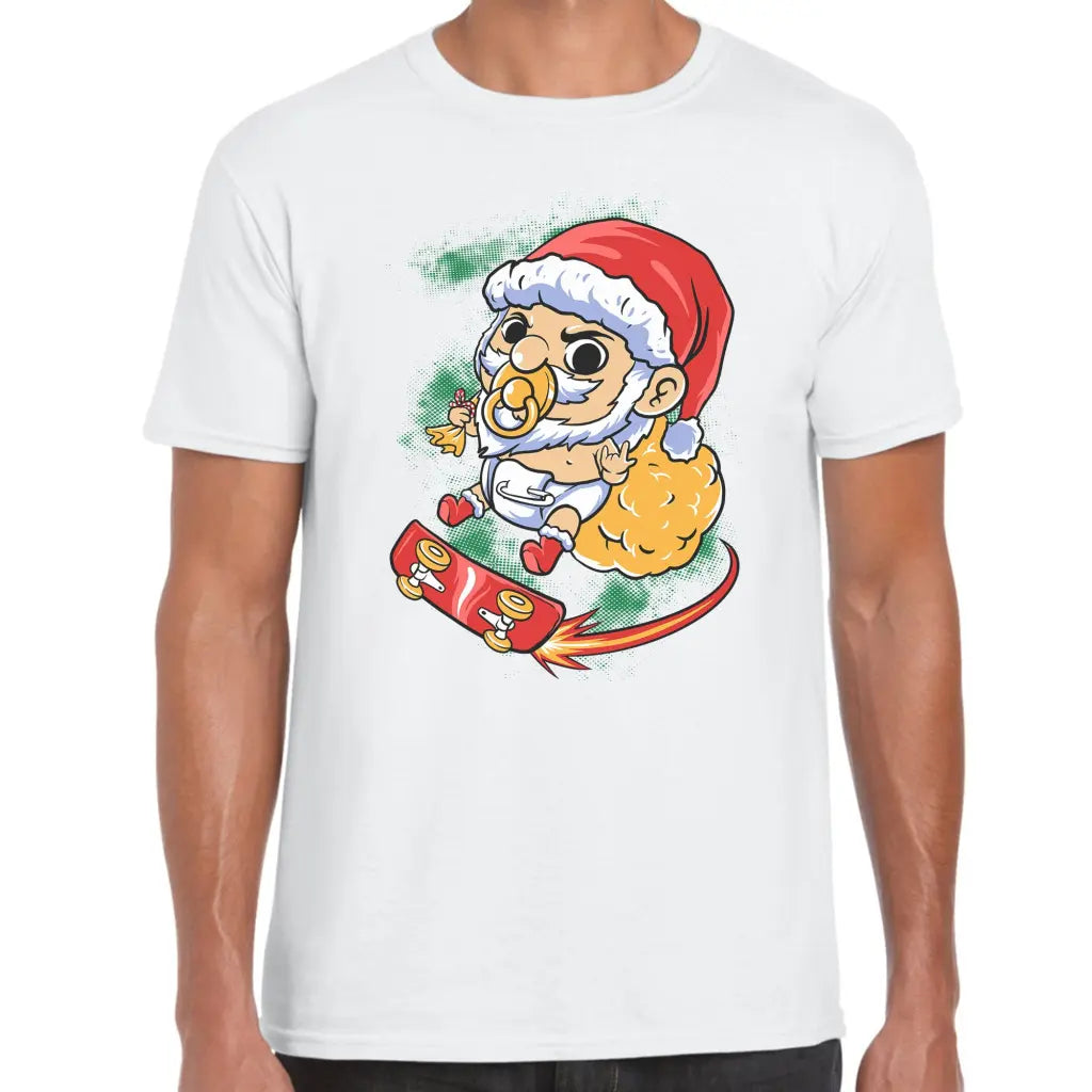 Baby Skater Santa T-Shirt - Tshirtpark.com