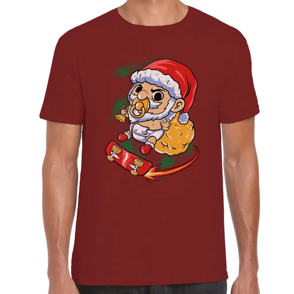 Baby Skater Santa T-Shirt - Tshirtpark.com