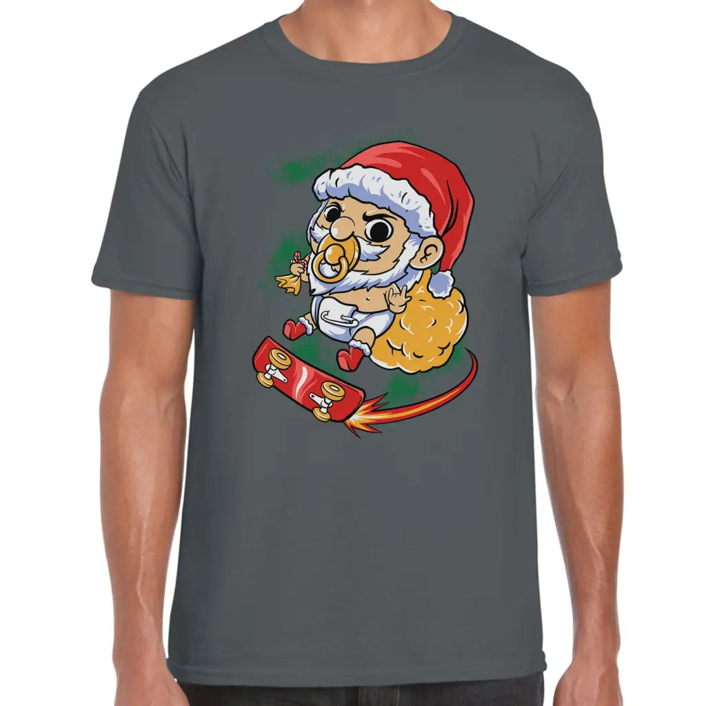 Baby Skater Santa T-Shirt - Tshirtpark.com