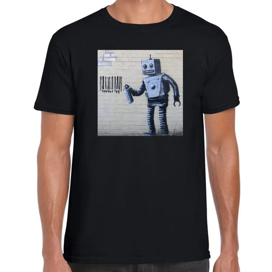 Barcode Robot Banksy T-Shirt - Tshirtpark.com