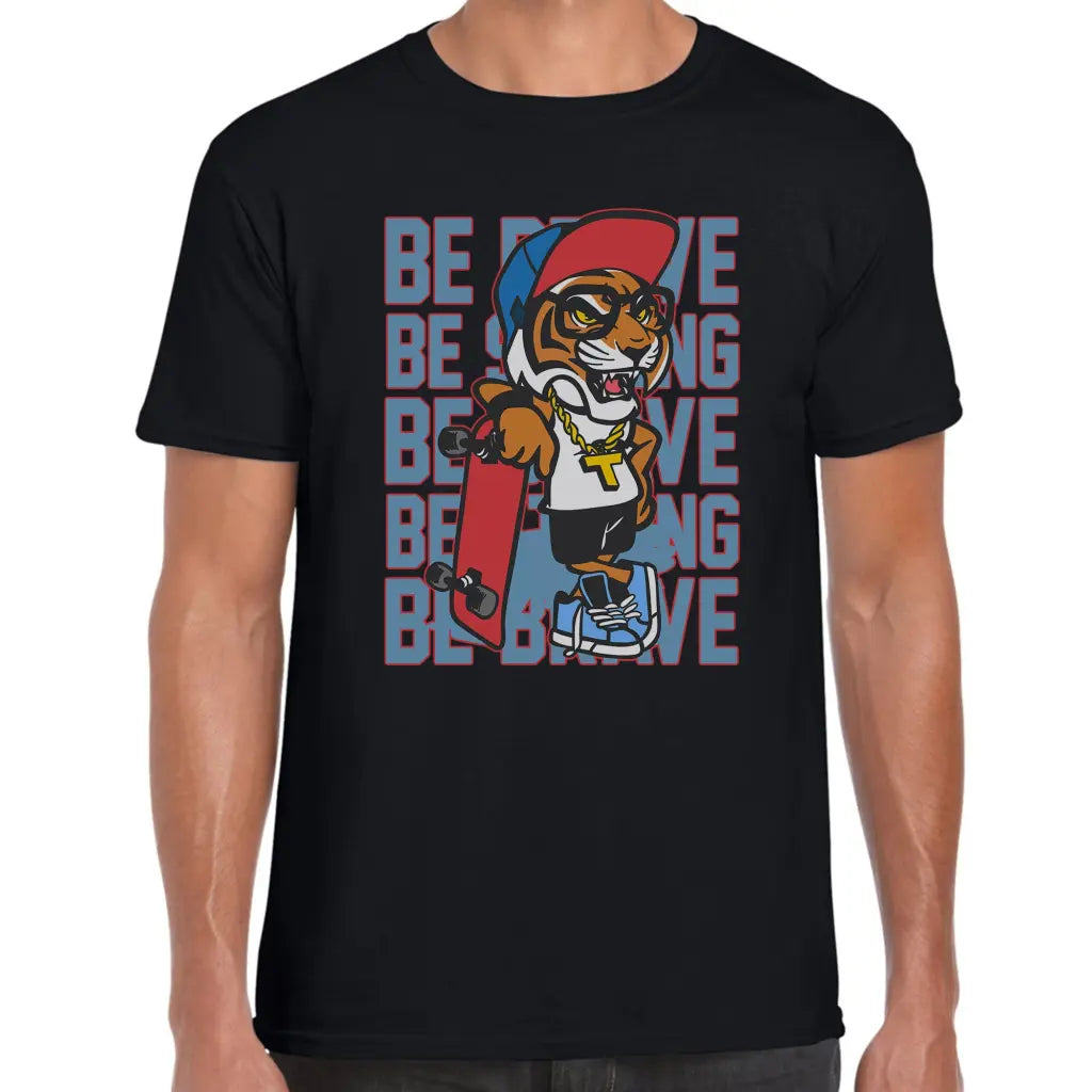 Be Brave Lion Skater T-Shirt - Tshirtpark.com