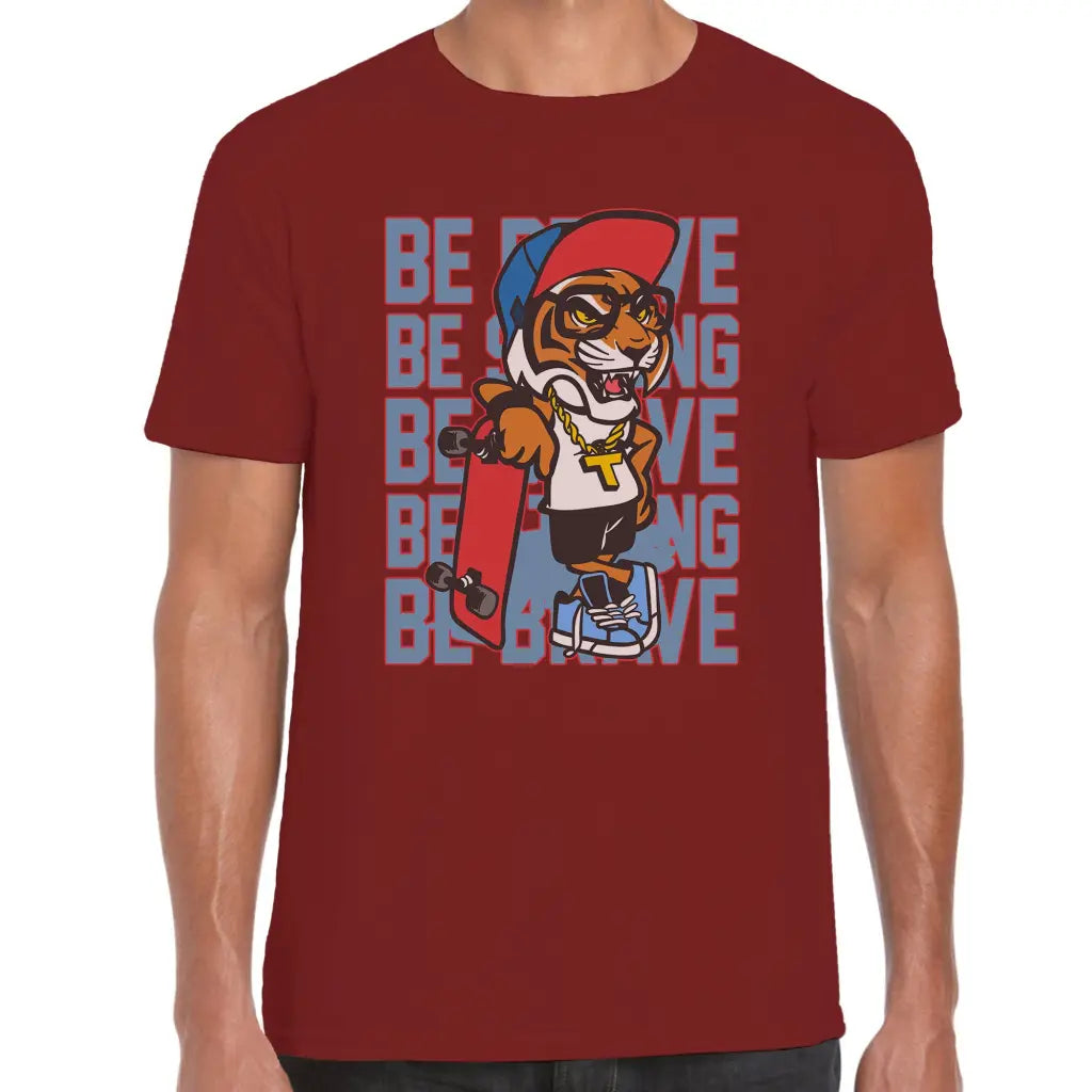 Be Brave Lion Skater T-Shirt - Tshirtpark.com