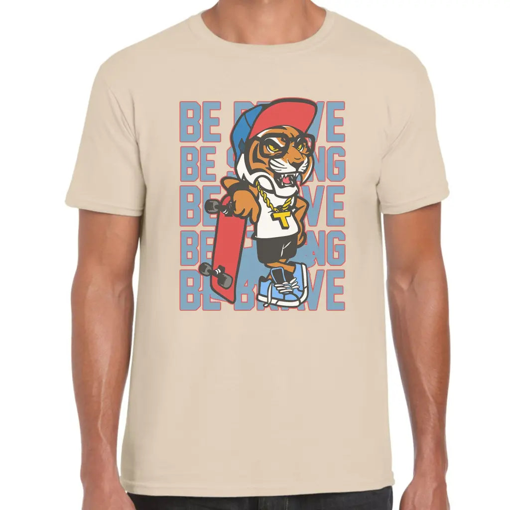 Be Brave Lion Skater T-Shirt - Tshirtpark.com