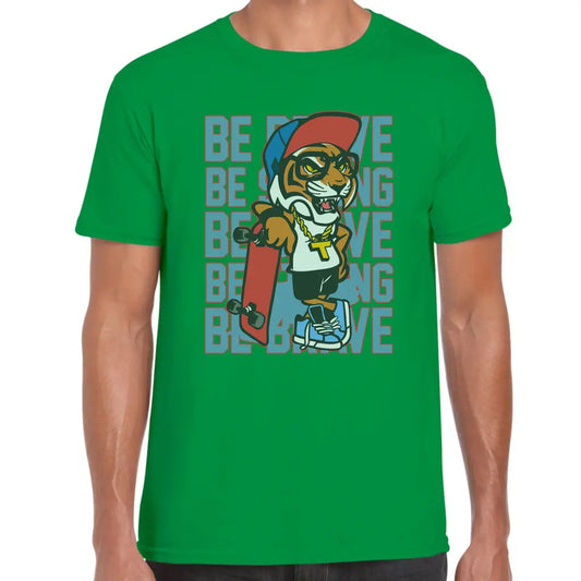 Be Brave Lion Skater T-Shirt - Tshirtpark.com