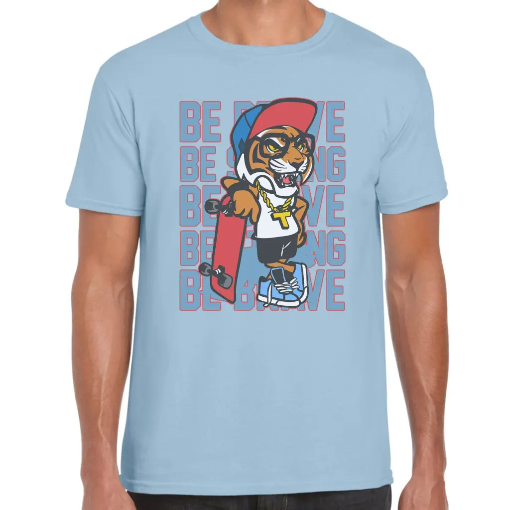 Be Brave Lion Skater T-Shirt - Tshirtpark.com