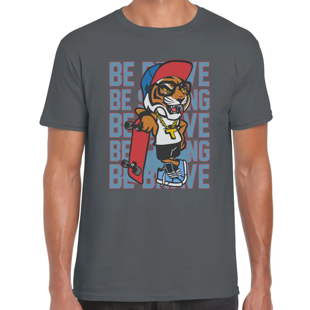 Be Brave Lion Skater T-Shirt - Tshirtpark.com