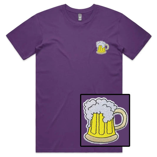 Beer Glass Embroidered T-Shirt - Tshirtpark.com