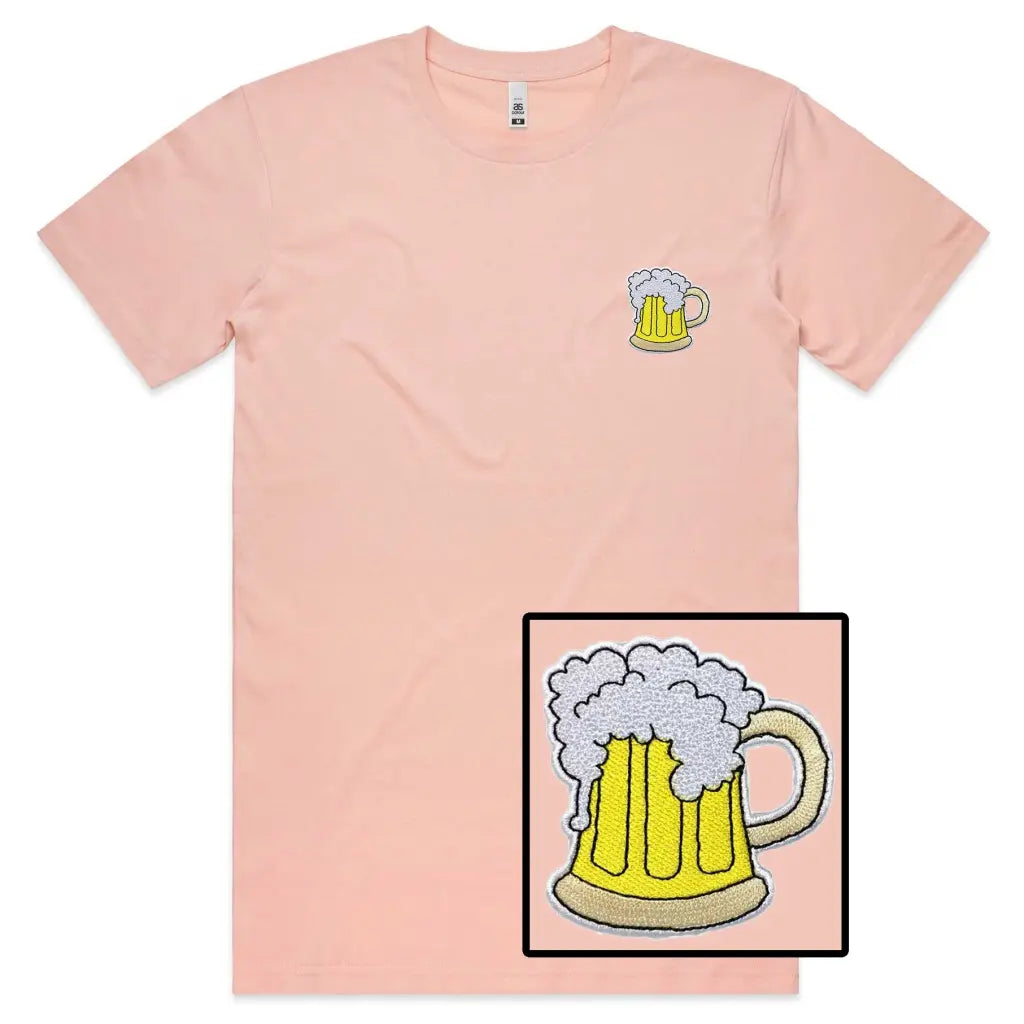 Beer Glass Embroidered T-Shirt - Tshirtpark.com