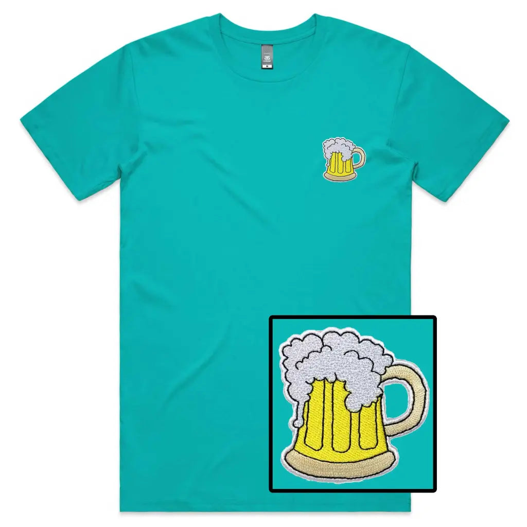 Beer Glass Embroidered T-Shirt - Tshirtpark.com