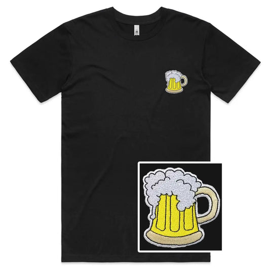 Beer Glass Embroidered T-Shirt - Tshirtpark.com