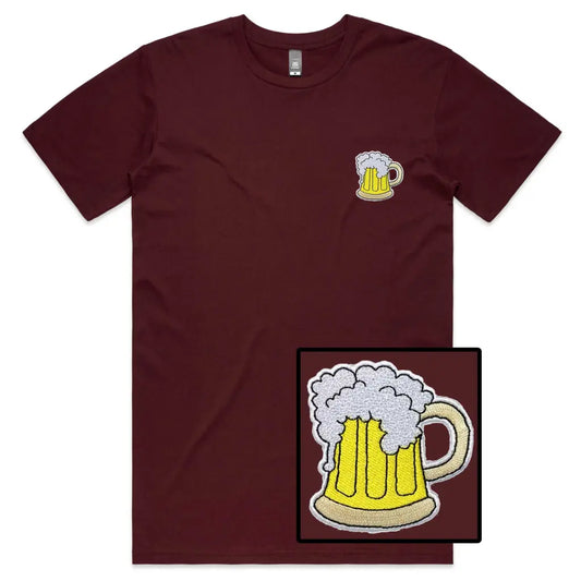 Beer Glass Embroidered T-Shirt - Tshirtpark.com