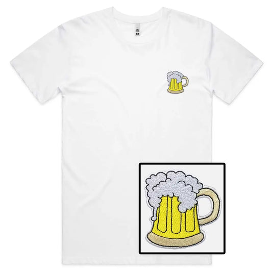 Beer Glass Embroidered T-Shirt - Tshirtpark.com