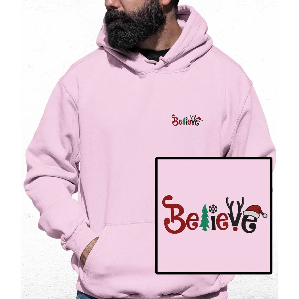 Believe Christmas Embroidered Colour Hoodie - Tshirtpark.com