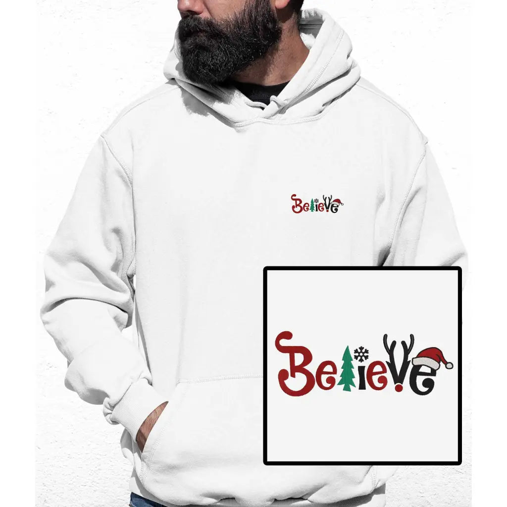 Believe Christmas Embroidered Colour Hoodie - Tshirtpark.com