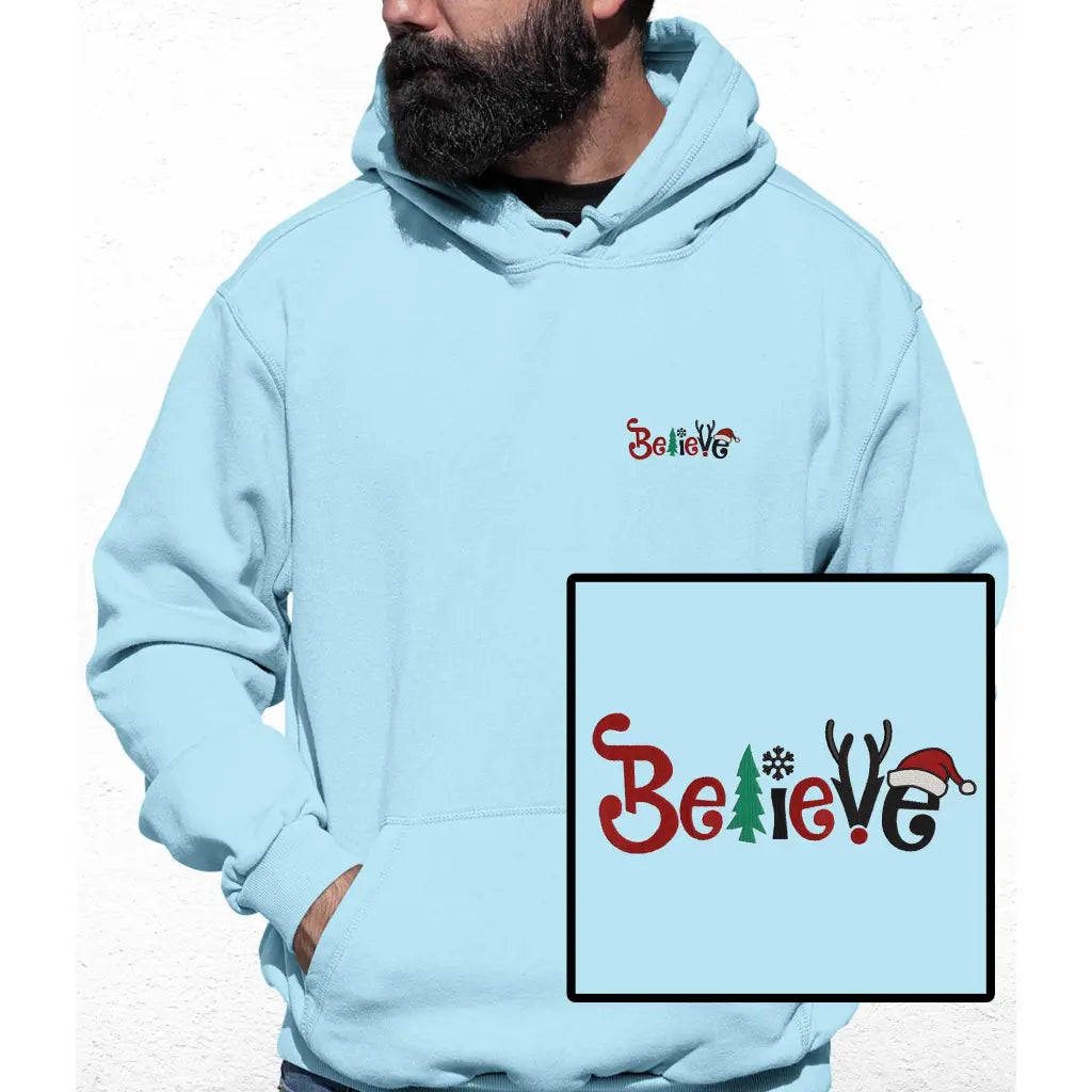 Believe Christmas Embroidered Colour Hoodie - Tshirtpark.com