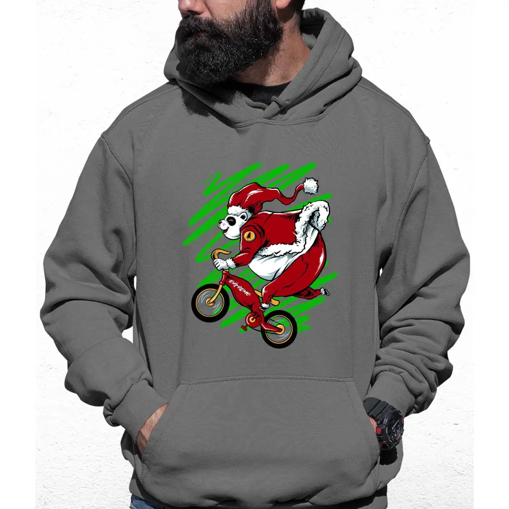 Biker Panda Santa Colour Hoodie - Tshirtpark.com