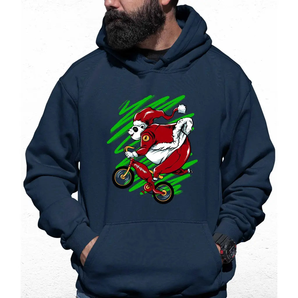 Biker Panda Santa Colour Hoodie - Tshirtpark.com