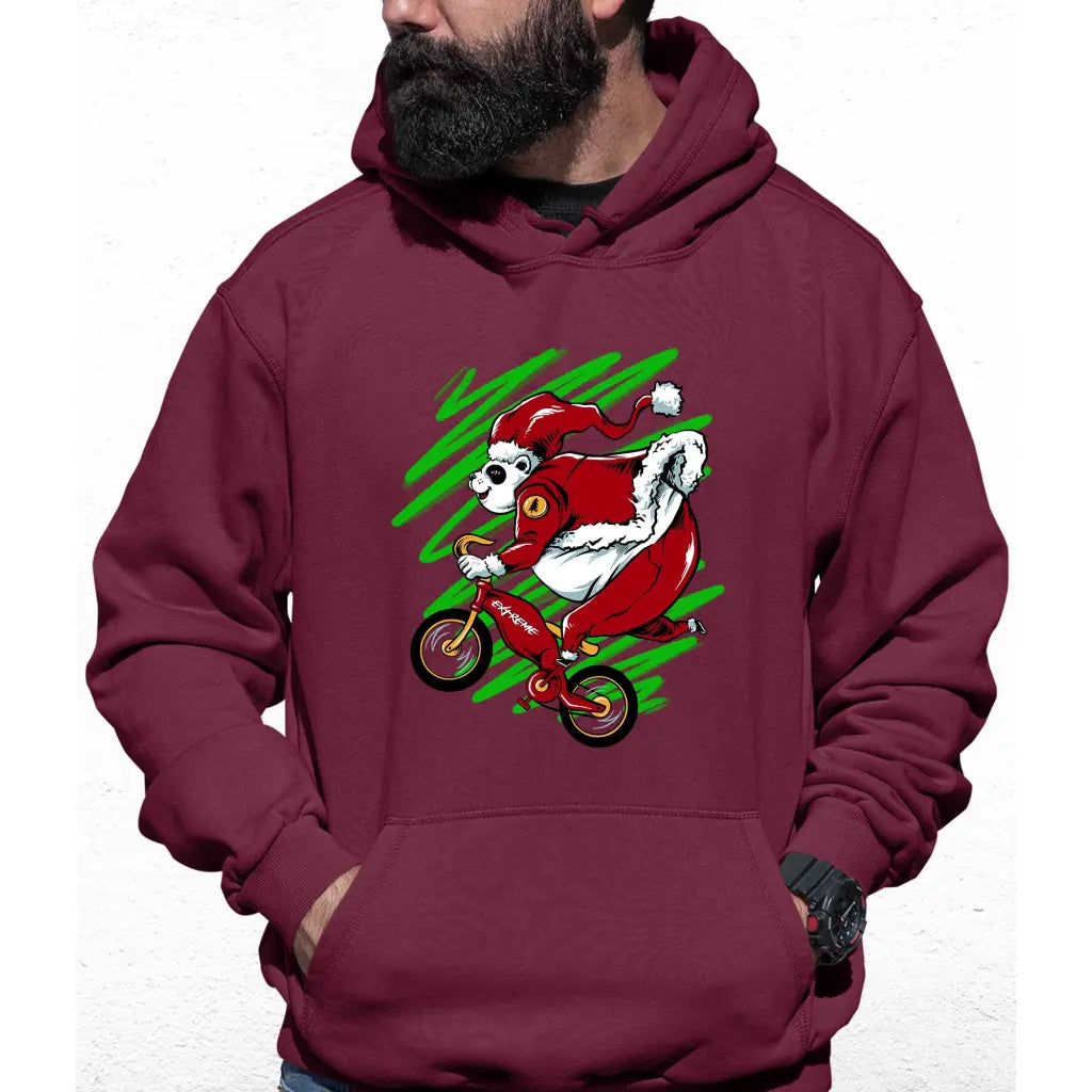 Biker Panda Santa Colour Hoodie - Tshirtpark.com