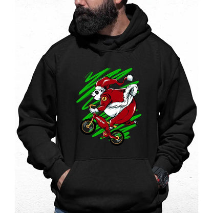 Biker Panda Santa Colour Hoodie - Tshirtpark.com