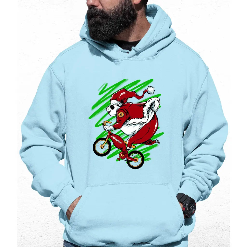 Biker Panda Santa Colour Hoodie - Tshirtpark.com