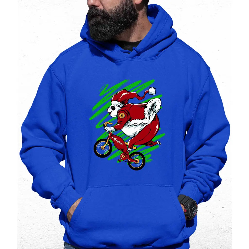 Biker Panda Santa Colour Hoodie - Tshirtpark.com