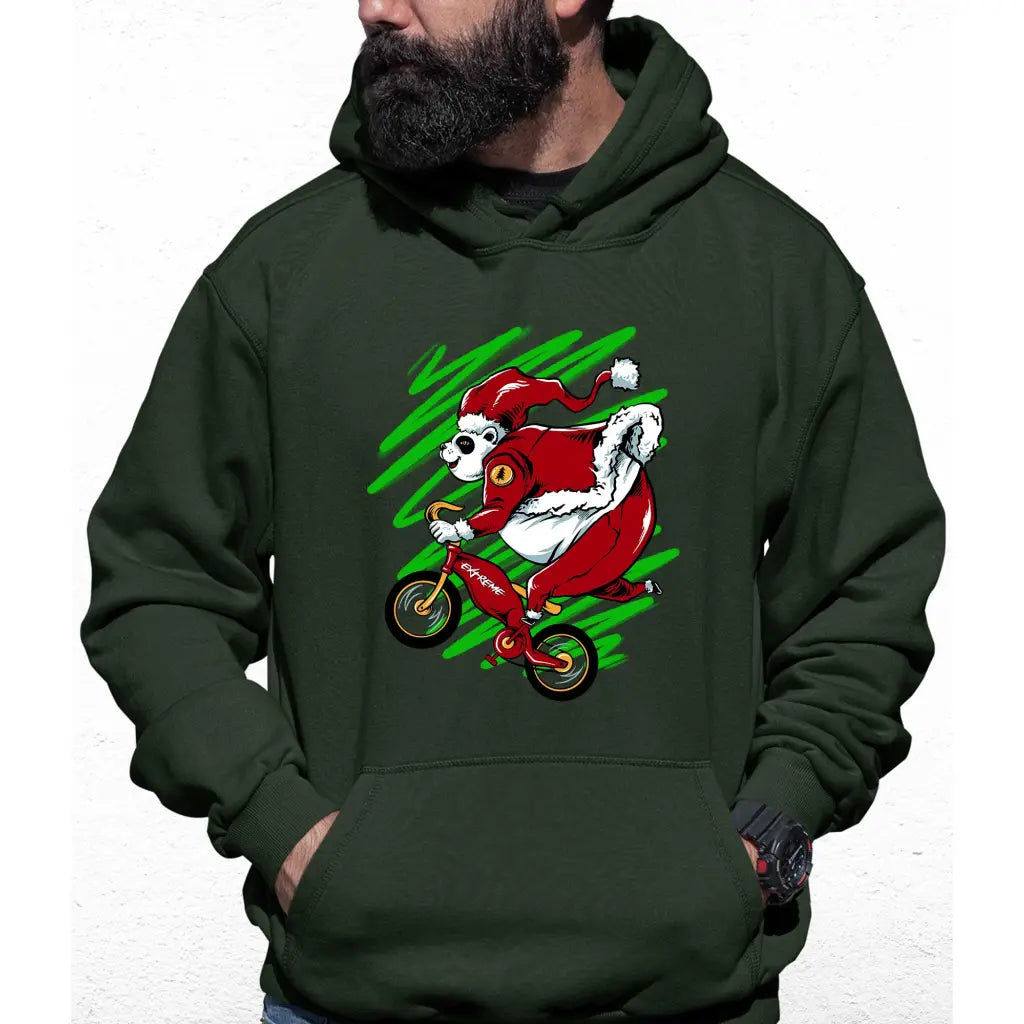 Biker Panda Santa Colour Hoodie - Tshirtpark.com