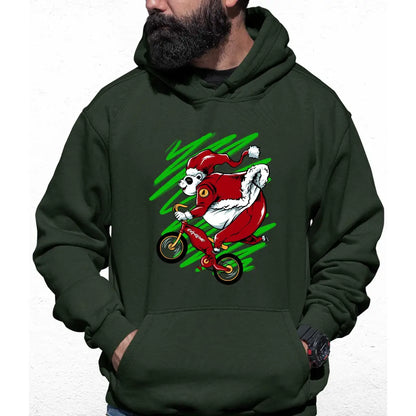 Biker Panda Santa Colour Hoodie - Tshirtpark.com