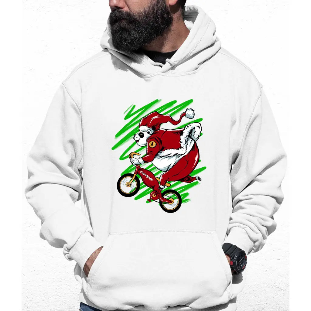 Biker Panda Santa Colour Hoodie - Tshirtpark.com