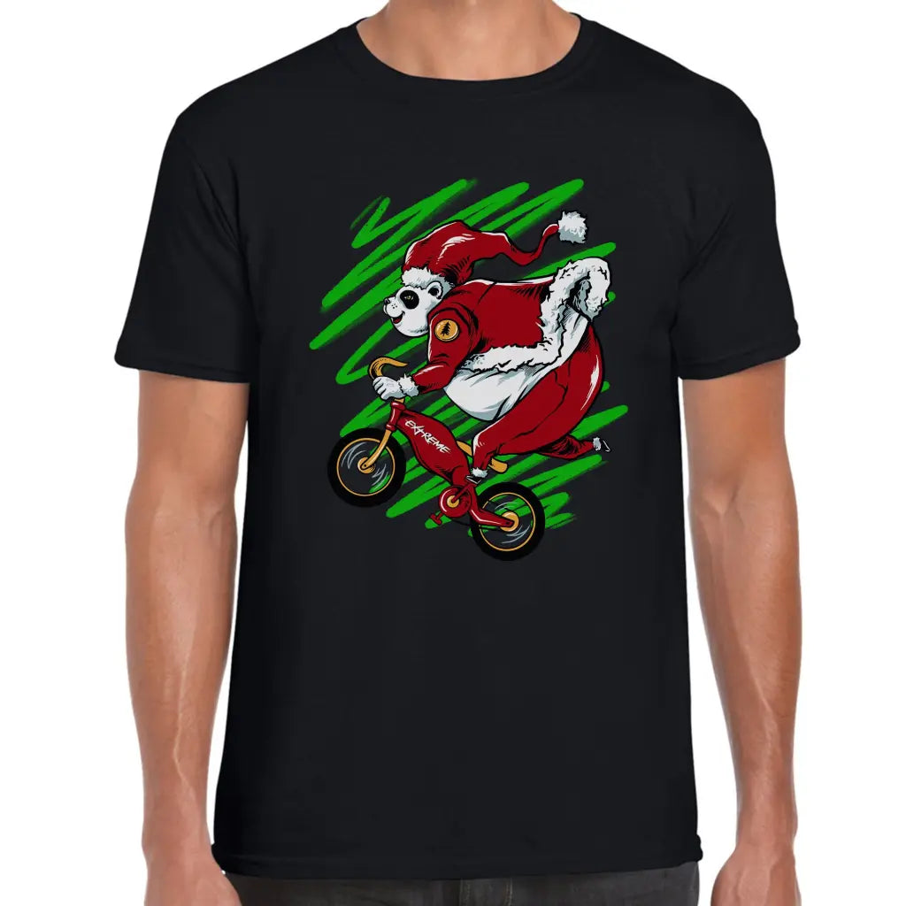 Biker Panda Santa T-Shirt - Tshirtpark.com